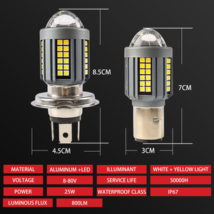 TCYATO新款9-80V BA20D P15D发光二极管雾灯，带高<span class=keywords><strong>LO</strong></span>光束黄色和白色摩托车前照灯 - Product Image 3