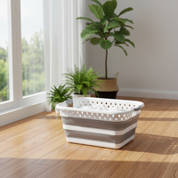 Panier à linge pliable grande capacité 38L, panier à linge en plastique pliable avec poignée, rangement gain de place pour vêtements sales, jouets