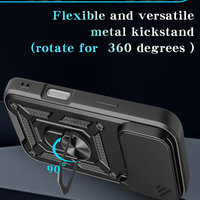 Pour Iphone 17 Pro étui avec couvercle de caméra coulissant anneau support robuste pare-chocs étui de téléphone pour Apple Iphone 17Pro
