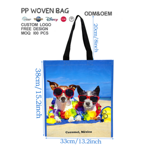 Polypropylene Tote Bags Manufacturer Custom Mexico Reusable Eco-friendly PP Webbing Woven Shopping Bag with Cartoon LOGO