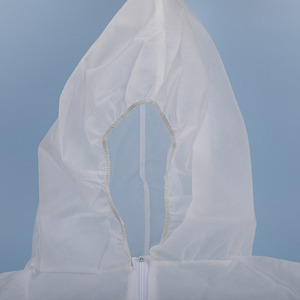 EN Tipo Padrão 5B 6B Branco Respirável Anti-derramamento Descartável 35gsm SMS Coverall Terno de Proteção com Anti-estático - Product Image 4