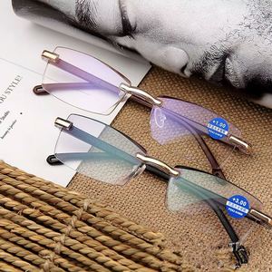 Gafas de lectura sin montura con filtro de luz azul para presbicia, montura TR 90, dioptrías para hipermetropía, para padres, hombres y mujeres - Product Image 3