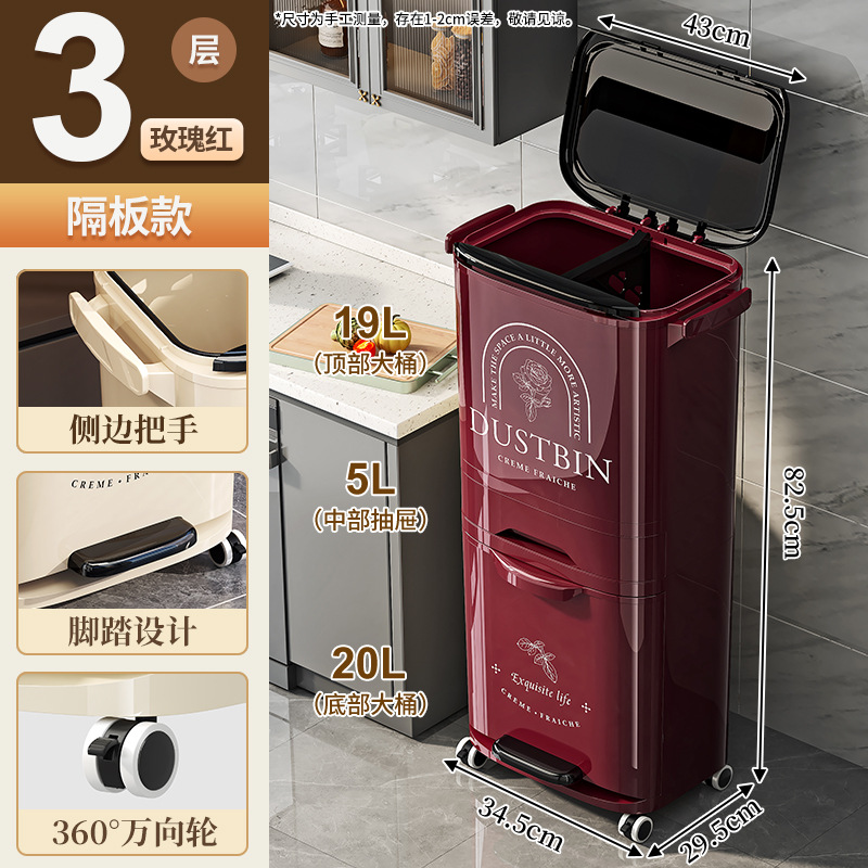 Divisorio superiore divisorio divisorio inferiore-rosa rossa