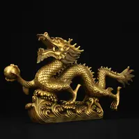 الجملة فنغ شوي الذهب التنين الصيني فنغ شوي العناصر بالحجم وتماثيل التنين الصيني