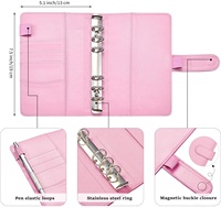 Organiseur de budget en cuir PU à couverture rigide, format A5/A6, avec pochettes pour argent liquide, 6 trous, fermeture éclair en PVC, personnalisable