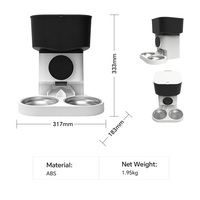 Distributeur automatique intelligent de nourriture pour chiens et chats avec double grande capacité, Wi-Fi, minuterie et caméra intégrées
