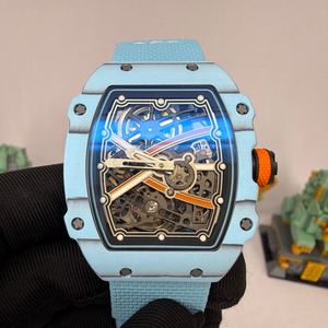 Reloj Automático para Hombre con Caja de Fibra de Carbono, Correa de Tela Tejida, Cristal de Zafiro, Resistente al Agua, Deportivo - Product Image 1