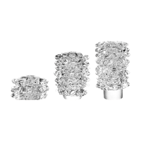 Support de bougie en verre soufflé à la main texturé, motif corail froissé, transparent, pour hôtel, centre de table multi-usage