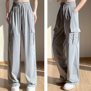 Nuovi pantaloni sportivi Casual da <span class=keywords><strong>donna</strong></span> pantaloni <span class=keywords><strong>Cargo</strong></span> con coulisse pantaloni lunghi a gamba larga primavera estate pantaloni larghi sottili da <span class=keywords><strong>donna</strong></span> - Product Image 3