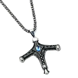 Cool fashion Game Periphery Blood Curse Bloodborne Sword Hunter alloy Badge Necklace Pendant tag