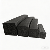 Bande d'étanchéité plate autocollante en mousse EPDM pour joint carré, résistante à l'usure, pour remplissage de fentes, porte d'armoire, étanche et anti-collision