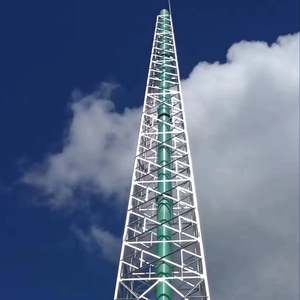 15m-50m 핫 딥 아연 도금 스틸 타워 맞춤형 높이 스틸 튜브 폴 자체지지 굴뚝 타워 - Product Image 1