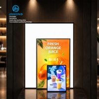 Boîte à lumière publicitaire ultra-mince rétroéclairée pour affiches, affiches de films, menus, écran LED intérieur, cadre photo LED, boîte à lumière en cristal