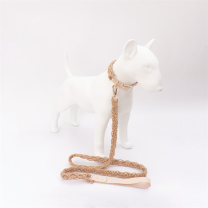 Paracorde en macramé ajustable personnalisé de haute qualité, tressé à la main en corde de coton et en cuir, ensemble collier et laisse pour chien - Product Image 6
