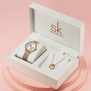 SHENGKE luxury watches women high quality wrist Luxury famous brands 2022 Sets for women Wristwatch ladies watch set