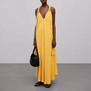 เดรสผ้าลินินทรงปล่อยพลิ้วสวยหรูสำหรับผู้หญิง ลดราคาพิเศษ คุณภาพสูง เหมาะสำหรับใส่ลำลองในฤดูร้อน - Product Image 1