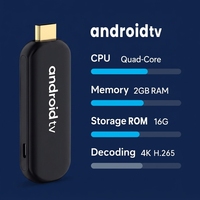 Sumavision OTT 2GB+16GB WiFi6 2T2R Quad Core 4K ARM Cortex A55 Android 15 TV Stick con Control Remoto por Voz BT y Soporte para Personalización
