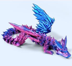 Alas de Dragón Volador Impresas en 3D de 45 cm, XL, Articuladas, de Cristal, Juguete Antiestrés, Decoración para el Hogar, Regalo de Cumpleaños, Mascota de Escritorio, Color Caramelo, Plástico - Product Image 5