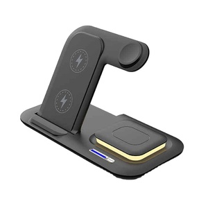 <span class=keywords><strong>Chargeur</strong></span> sans fil 15W True Fast <span class=keywords><strong>Chargeur</strong></span> sans fil 4-1 magnétique pliable avec lumière intelligente pour la nuit - Product Image 2