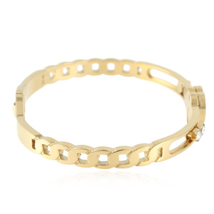 Heart Shape <b>Titanium</b> Steel Bracelet Gold Color Women's Fashion Jewelry Gift Bangle 1302 - Product Image 4