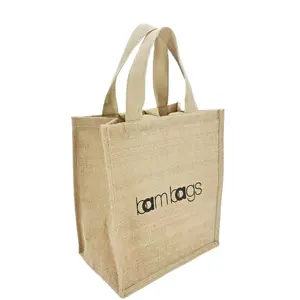 Ready stock customized logo printing factory directly colorful good quality fashionable tote bag jute bag