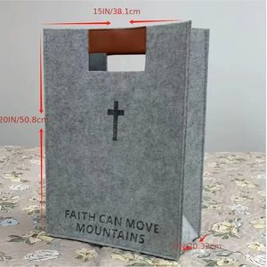 Materiale riciclato copertura bibbia Tote chiusura aperta sacra croce intagliata messaggero borsa per il trasporto per lo <span class=keywords><strong>studio</strong></span> <span class=keywords><strong>della</strong></span> chiesa - Product Image 2