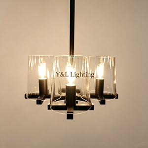 Lampada a Sospensione Contemporanea in <span class=keywords><strong>Metallo</strong></span> Argento con 4 Paralumi in Tessuto Beige, Luce da Soffitto Regolabile <span class=keywords><strong>per</strong></span> Villa e Hotel - Product Image 6