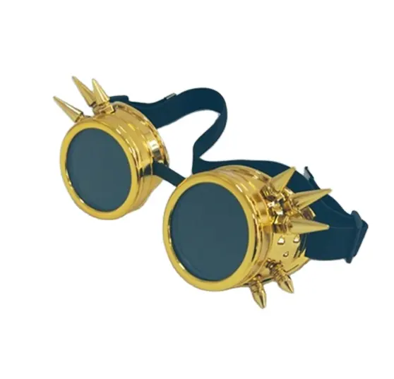 golden color stock cheap punk glasses cool design plastic steam glasses