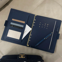 Carpeta de Anillas A5 de Lujo, Logotipo Personalizado al por Mayor, Tapa Dura de Cuero PU, Diario de Negocios, Cuaderno, Planificador de Reuniones, Hojas Sueltas para Oficina
