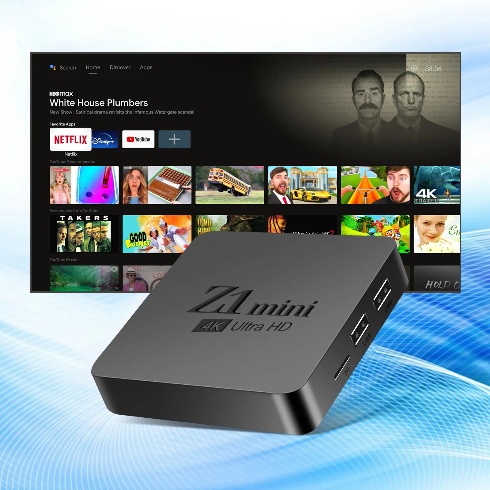 Z1 mini-chip smart tv ott tv box dual wifi komplett neu ATV smart box 4k android empfänger H313 chipset OS Android 12.0