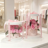 Boîte Cadeau Transparente en Plastique pour Gâteaux et Fleurs, Emballage Clair en PET pour Gâteaux d'Anniversaire, Boîte Ronde pour Gâteaux de 6, 8, 10 Pouces avec Couvercle