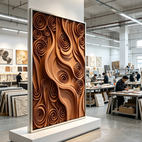 Sculpture abstraite minimaliste moderne YZOK, art décoratif, design 3D, décoration murale carrée en bois, art mural en bois blanc