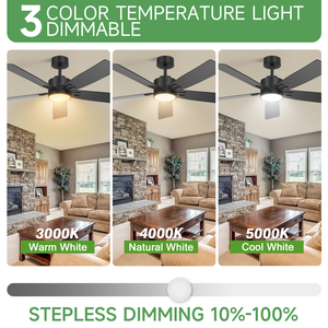 พัดลมเพดาน BLDC ขนาด 60 นิ้ว สำหรับใช้ภายในและภายนอกอาคาร พร้อมไฟ LED รีโมทคอนโทรล สมาร์ทอเล็กซ่า 2 ชุด ใบพัดสองด้านแบบกลับด้านได้ มอเตอร์ DC - Product Image 2