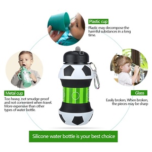 Nouveau cadeau créatif réutilisable personnalisé sans BPA lanière rétractable <span class=keywords><strong>de</strong></span> Botella <span class=keywords><strong>de</strong></span> Agua bouteille d'eau en silicone tasse d'eau - Product Image 3