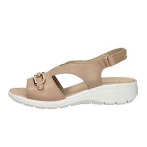 Sandalias Bajas para Mujer, Color Beige, Tacón de 35 cm, Sandalias Planas - Product Image 1