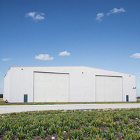 Hangar d'avion à grande portée, design moderne, structure en acier préfabriquée, galvanisé à chaud, haute résistance au vent, charge de toit élevée