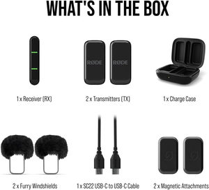 Sistema de Micrófono Inalámbrico Ultracompacto para 2 Personas con Conector USB-C (2.4 GHz, Negro) Cámara sin Espejo con Sensor CMOS - Product Image 4
