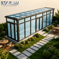 Kit de véranda en verre préfabriquée haut de gamme avec structure en aluminium pour patio extérieur quatre saisons, usage familial en Chine
