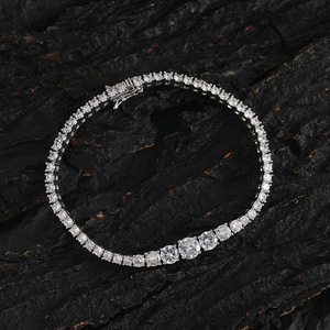 Hip Hop Tennis <b>Bracelet</b> Gradual Change Size Zircon <b>Couple</b> Jewelry Tanjing Fashion Lijing Necklace - Product Image 2