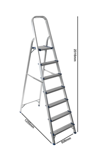 Échelle pliante européenne en aluminium à <span class=keywords><strong>8</strong></span> <span class=keywords><strong>marches</strong></span> pour usage domestique - Product Image 2
