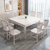 Ensemble de salle à manger en bois massif Formwell avec 4 ou 6 chaises Design classique, simple et moderne, adapté à la salle à manger et à la cuisine