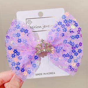 ดอกไม้รูปเลื่อมโบว์คลิปมงกุฎอุปกรณ์ผมสำหรับสาวๆ - Product Image 5