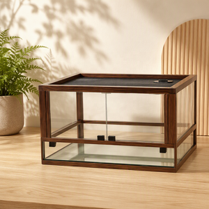 Terrario Sicuro in Legno per Rettili con Porta Bloccabile Anti-Fuga, Grande Recinto in Legno con Vetro Trasparente per Draghi Barbuti e Serpenti di Coccodrillo - Product Image 1