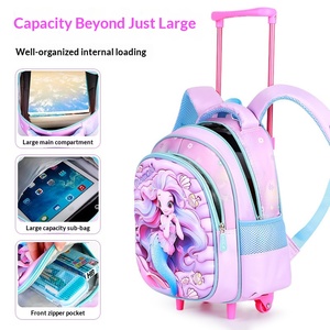 Mochilas Escolares con <span class=keywords><strong>Ruedas</strong></span> de <span class=keywords><strong>Dinosaurio</strong></span> de 12 Pulgadas para Jardín de Niños, <span class=keywords><strong>Mochila</strong></span> Infantil de Dibujos Animados con <span class=keywords><strong>Ruedas</strong></span> para Niños de 2 a 7 Años, Bolsos de Hombro para Niños y Niñas - Product Image 2