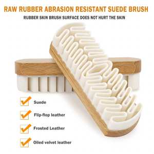 <span class=keywords><strong>Brosse</strong></span> de nettoyage pour chaussures en daim <span class=keywords><strong>nubuck</strong></span> en bois avec crêpe en caoutchouc naturel souple et poils en plastique pour le nettoyage des chaussures en cuir - Product Image 3