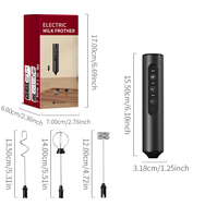 Mousseur à lait et fouet 3-en-1 portatif, batteur à mousse électrique rechargeable avec 3 vitesses et 3 têtes