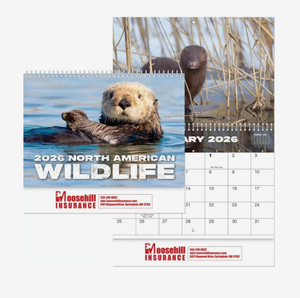 Calendrier mural spirale personnalisé 2027 avec logo, thème faune, 11x9,625 pouces – Cadeau promotionnel personnalisé, meilleur rapport qualité-prix, vente en gros, haute qualité - Product Image 1