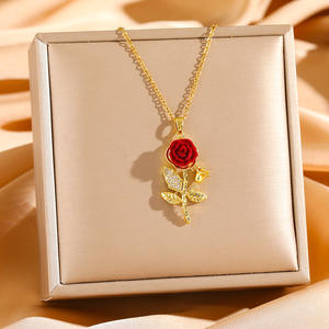 Collar de Cadena para Clavícula de Acero Inoxidable, Diseño Moderno 2026, con Colgante de Rosa, Joyería Versátil y Elegante para Mujer - Product Image 2