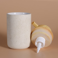 Flacon pompe en céramique de luxe personnalisé, vide, 250 ml (8,5 oz), pour shampoing et soins de la peau