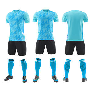 Großhandel Mesh V-Ausschnitt Kurzarm Fußball-Teamuniform für Männer Frauen Kinder Erwachsene Wettkampf Training - Product Image 2